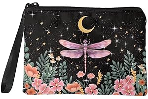 Mumeson Dragonfly Coin Purse Bag Coin Purses Comfortable Fleece Mini Handbags for Coin Credit Card for Kids and Adults Cute Animal Wallet Coin Bag with Zipper Cellphone Pocket