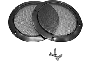 Mairuker 2Pcs 6.5 inch Speaker Steel Mesh Grill with Scews, Speaker Grills Cover, Black Subwoofer Guard Circle Protector for Home Audio Car Speakers Replace