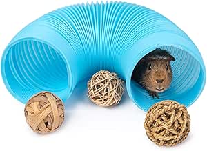 Niteangel Fun Tunnel with 3 Pack Play Balls for Guinea Pigs, Chinchillas, Rats and Dwarf Rabbits