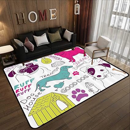 Amazon Com Rugs Dog Lover Decor Collection Love Dogs
