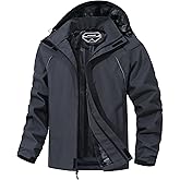 MAOYSSEN Outdoor Men's Waterproof Raincoat Windbreaker Lightweight Rain Jacket with Detachable Hood