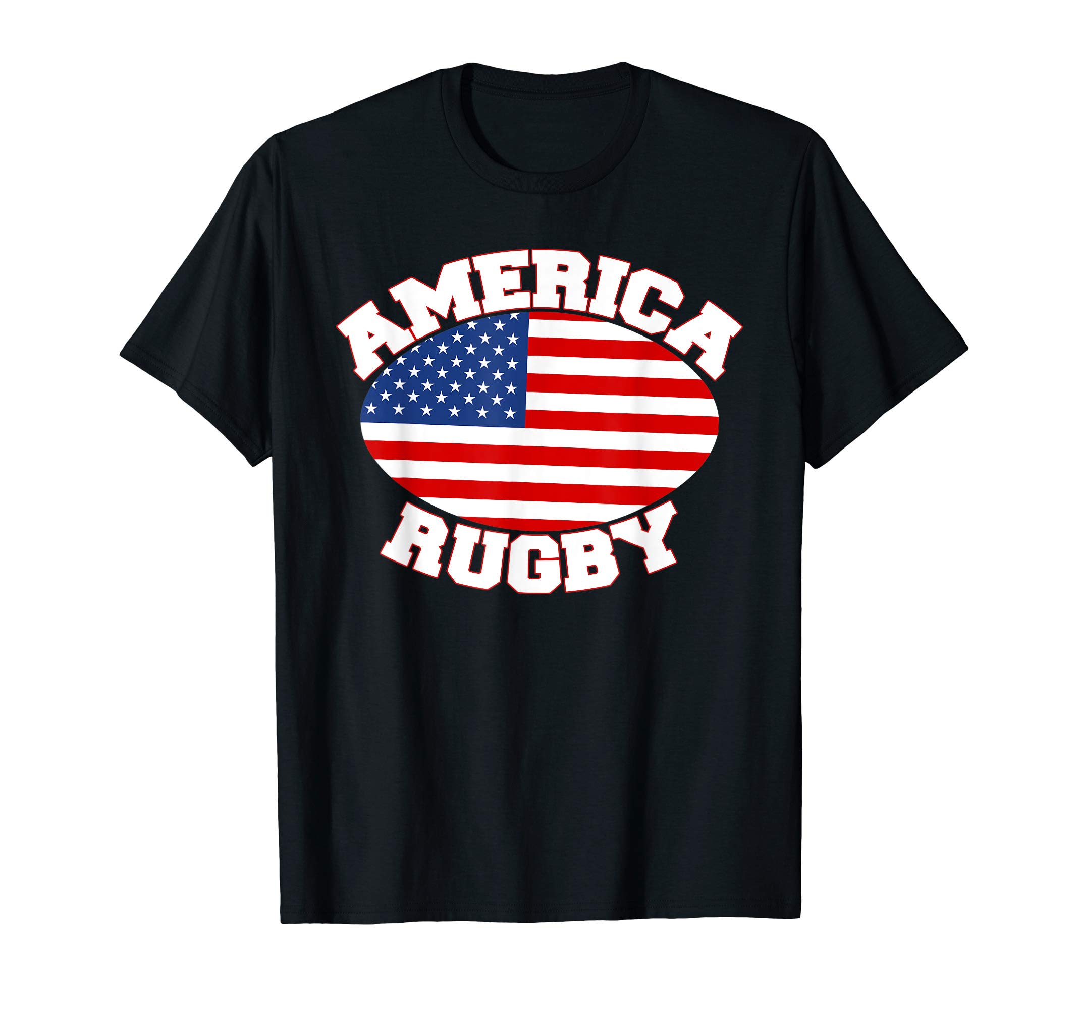 American Flag Rugby Ball Sports Players USA Gifts T-Shirt