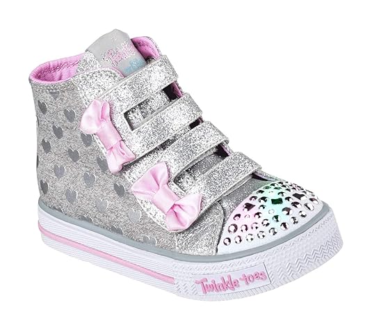 Skechers Mädchen Shuffles Doodle Days Hohe Sneaker silberfarben