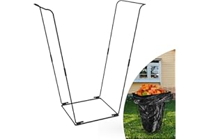 ANTEQI Trash Bag Holder, Metal Leaf Bag Holder Stand Holds 30-45 Gallon Plastic Garbage Bags, Outdoor Portable Trash Bag Holder for Yard Camping Garden Lawn Party Supplies