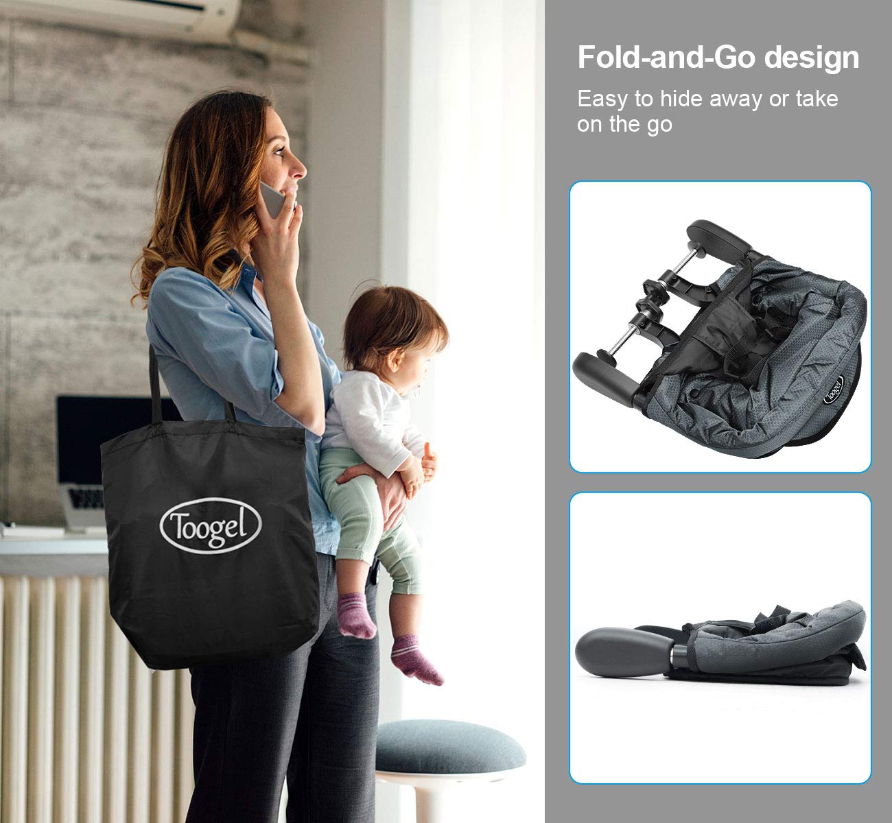 Attach to Fast Table Chair for Home and Travel Hook On Hight Chair Clip