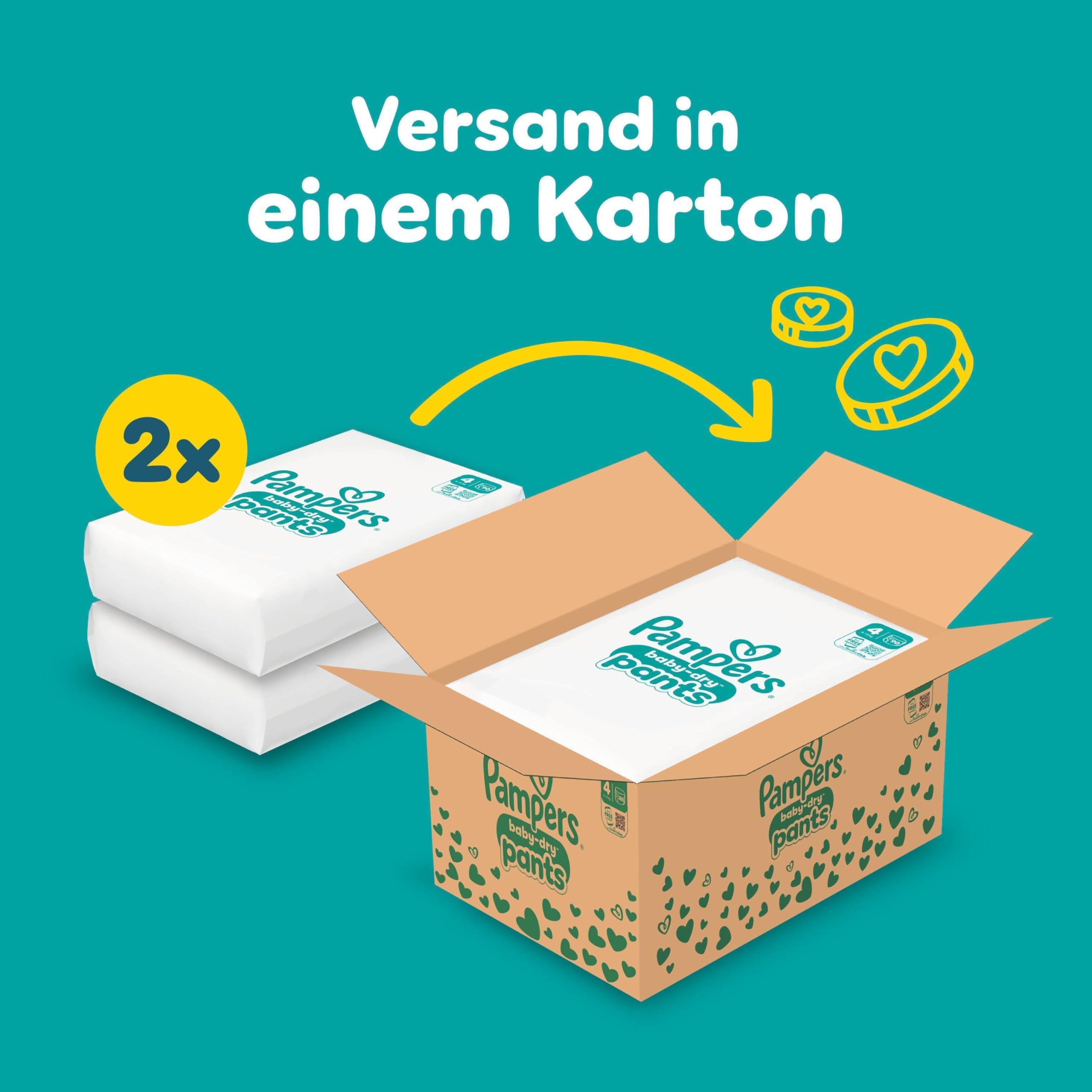 Pampers Baby-Dry Pants Größe 4, 180 Stück, 9kg-15kg, 360° auslaufsichere Passform für Tag und Nacht 2