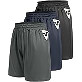 LalaHooK 3 Pack Athletic Gym Mens Shorts - Casual Black Quick Dry Basketball Shorts with Pockets for Workout Running
