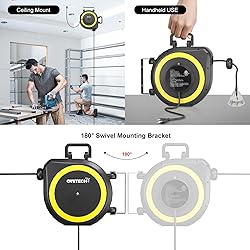 OviiTech 50 Ft Retractable Extension Cord Reel,14/3