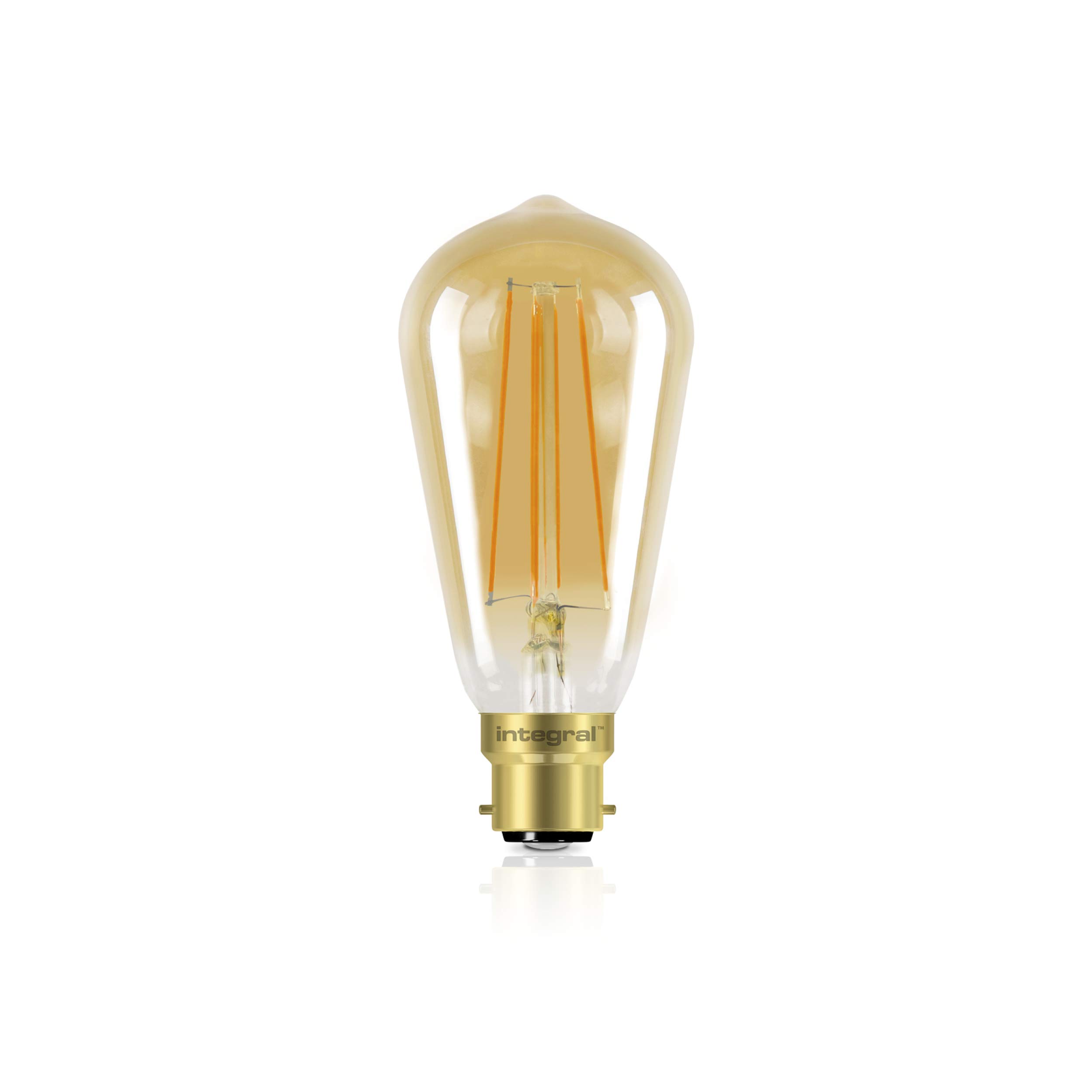 Integral ILST64B22D004 LED Filament Lamp B22 Bayonet Cap, amber