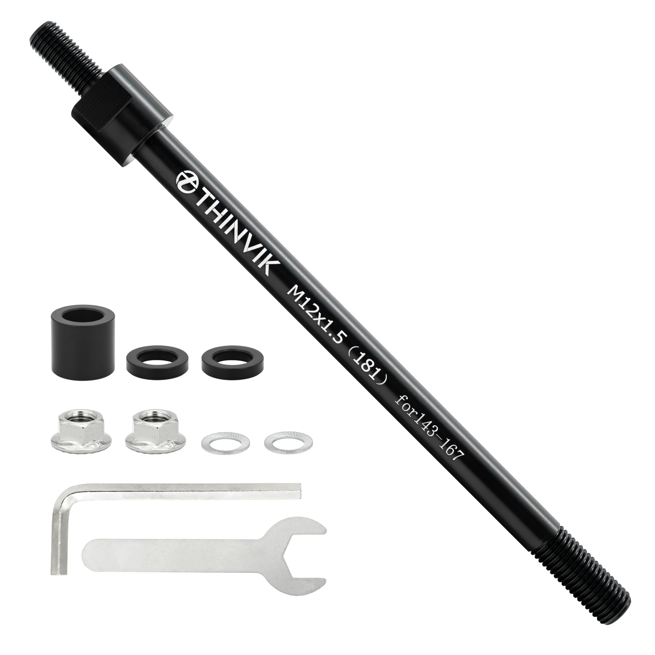 Photo 1 of Thinvik Bike Thru Axle Adapter for Trailer Hitch 12mm Thru Axle 1.5 Thread Pitch Shaft Length 181mm