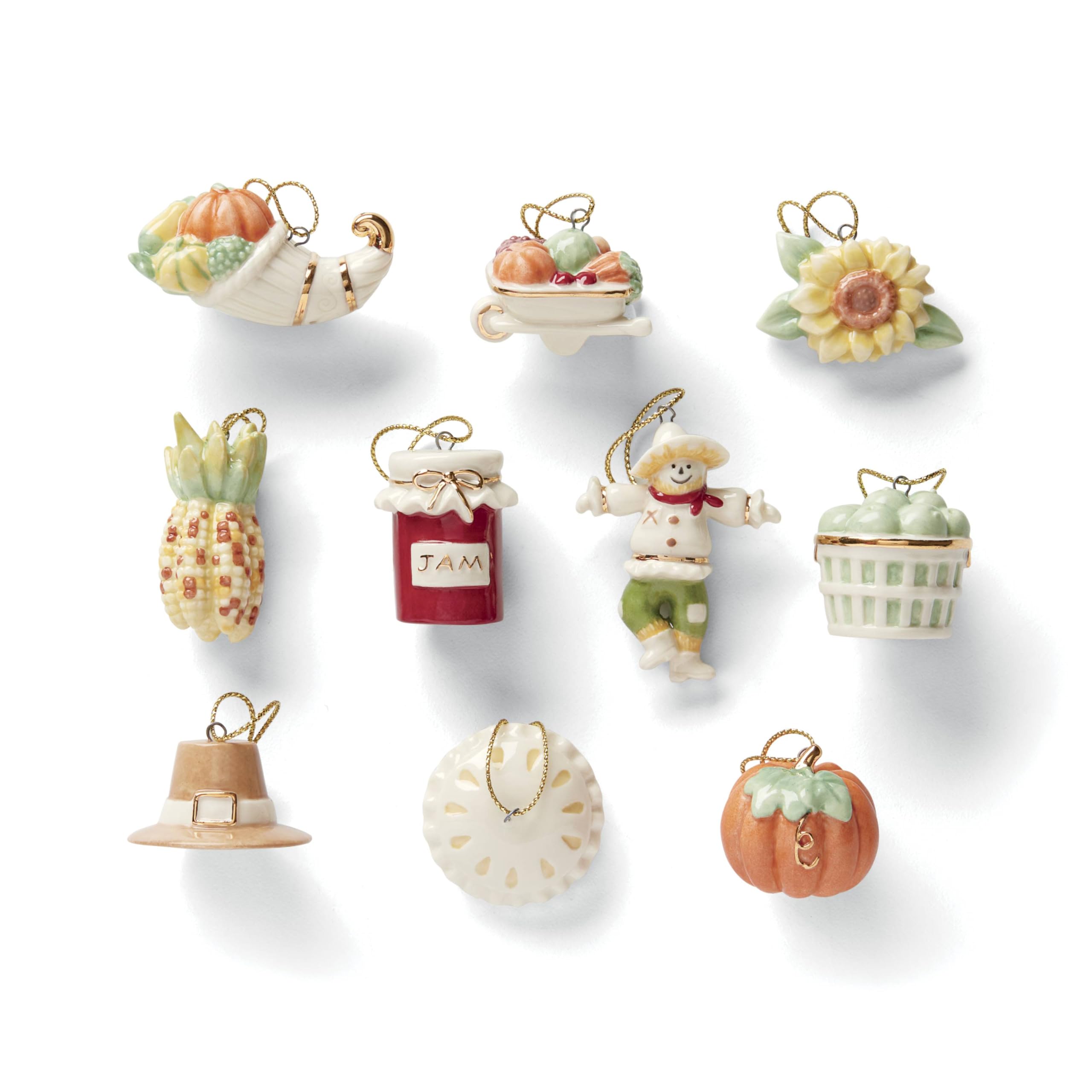 Lenox 879308 Autumn Favorites 10-Piece Ornament Set