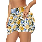 Psaytomey Tennis Skirts for Women 2 in 1 High Waisted A-Line Athletic Golf Skorts Skirt with Pocket Running Golf Skort XS-3XL