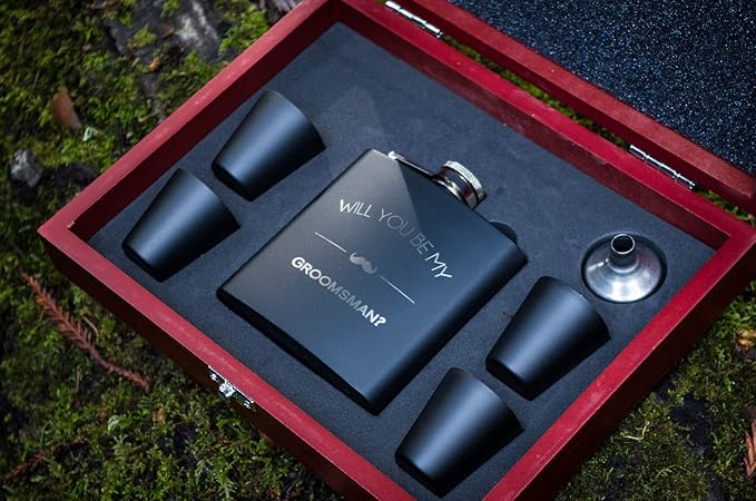 Amazon.com: Set de botella de madera con diseño de