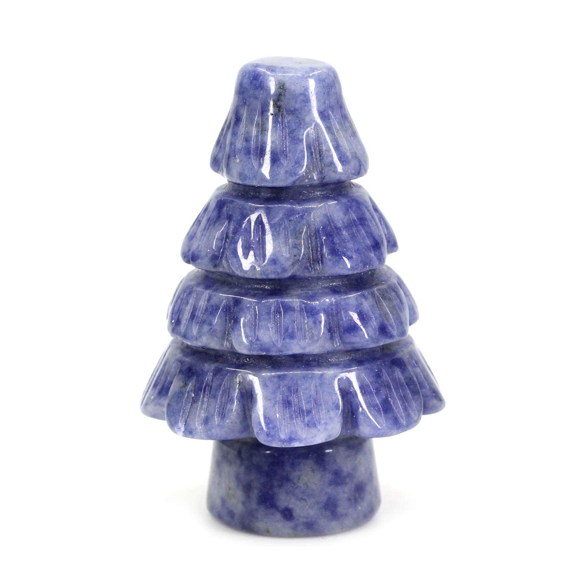 Keleny Natural Blue Spot Jasper Carved Decor Tree