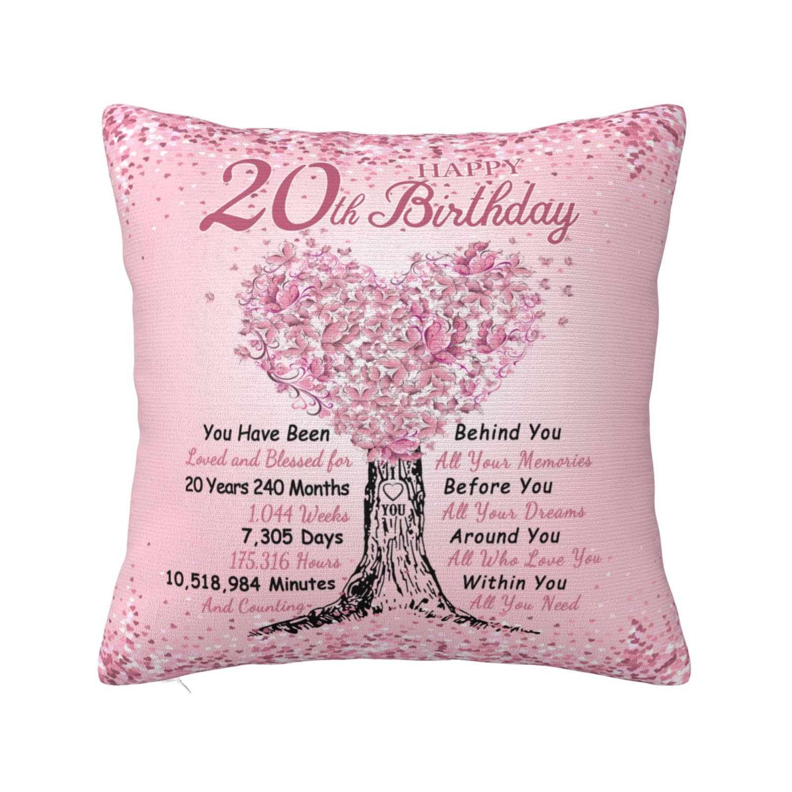Photo 1 of 20 Year Old Birthday Gifts for Her, 20th Birthday Gifts for Women 18x18 Pillow Cover, Gifts for 20 Year Old Female, Best Gifts for 20 Year Old Girl,20th Birthday Decorations for Women Daughter Sister