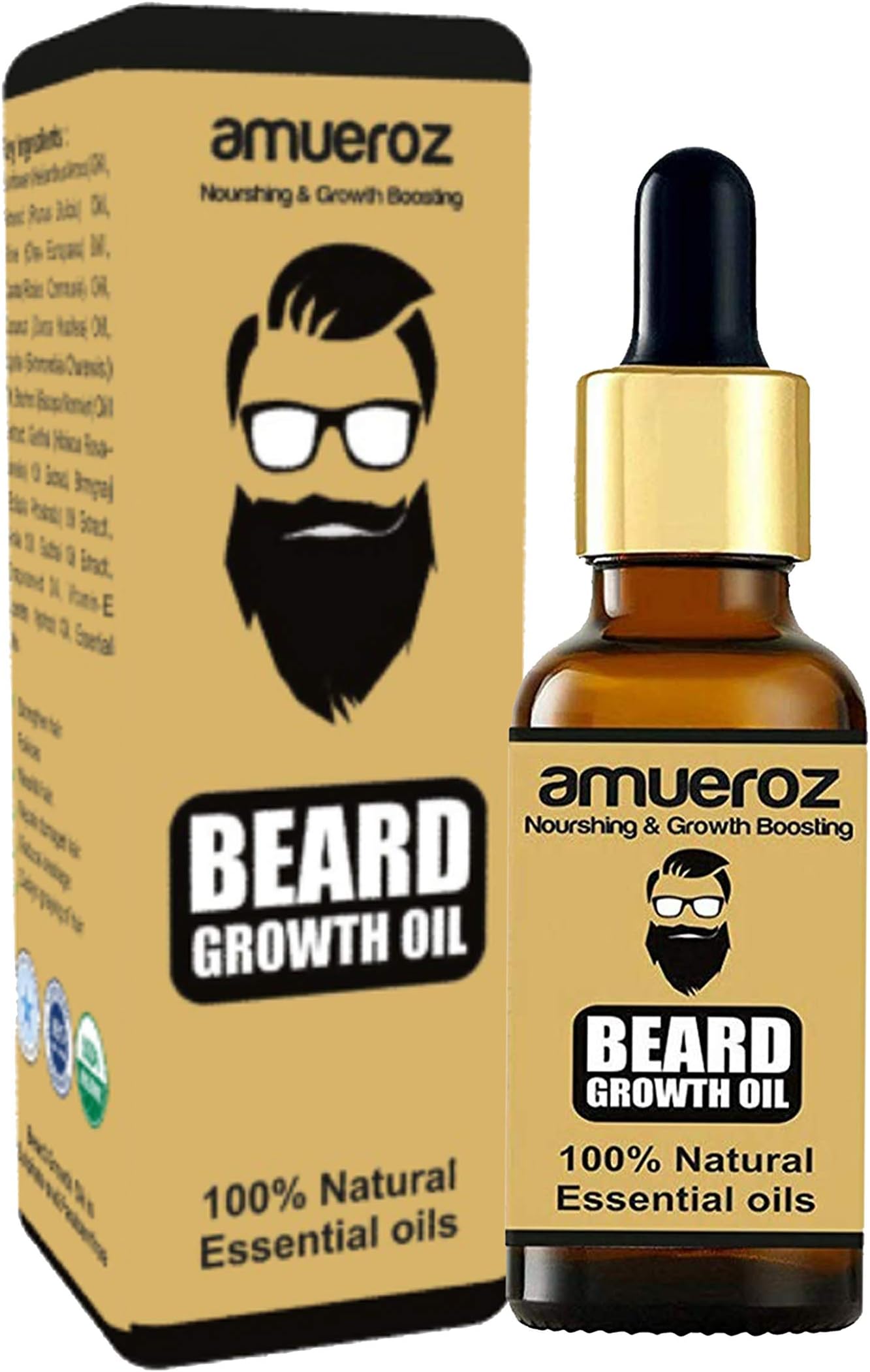 Amueroz Beard Growth Oil for Men for Thicker & Longer Beard and Filing Patchy Beard - 30 ml