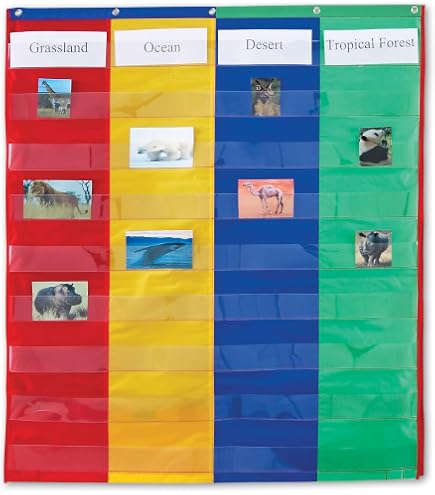 Smethport 741 Standard Size Pocket Chart - 34x45 Inches, 10 See-Through Pockets, Classroom Organizer - View #2
