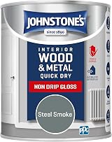 Johnstone's Wood Metal Gloss Paint Steel Smoke 750ml Water Based Quick Dry Low view 6