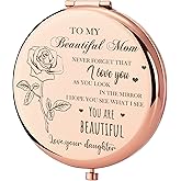 GAOLZIUY Compact Mirror Gifts for Mom from Daughter, Rose Gold Compact Mirror for Mother, Birthday Gifts for Moms Women from Daughter, Presents for Mom Birthday, Mothers Day Wedding Anniversary