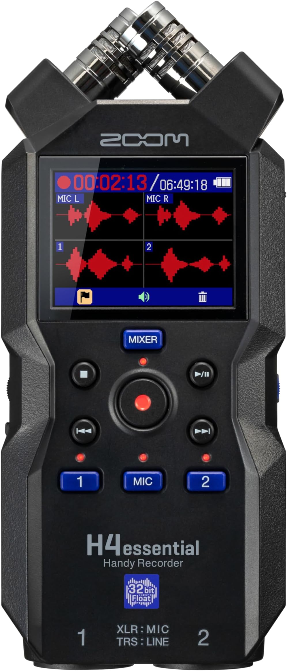Zoom H4essential Handy Recorder 4-Track 32-Bit Float X/Y Mics USB Audio