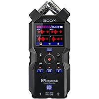 Zoom H4essential 4-Track Handy Recorder with 32-Bit Float, Accessibility, Stereo Microphones, 2 XLR/TRS Combo Inputs, Record 