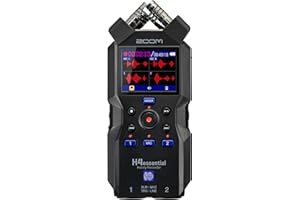 Zoom H4essential 4-Track Handy Recorder with 32-Bit Float, Accessibility, Stereo Microphones, 2 XLR/TRS Combo Inputs, Record 