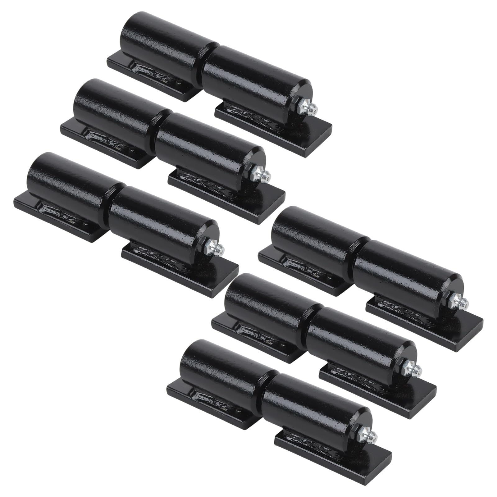 Photo 1 of SHEUTSAN Barrel Gate Hinges, 5 Inch, 450 lbs Load Capacity, Black, 6-Pack