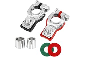 2pcs Car Battery Terminal Connectors with Shims & Washers, Universal Positive & Negative Terminal Adapter Kit Battery Post Sh