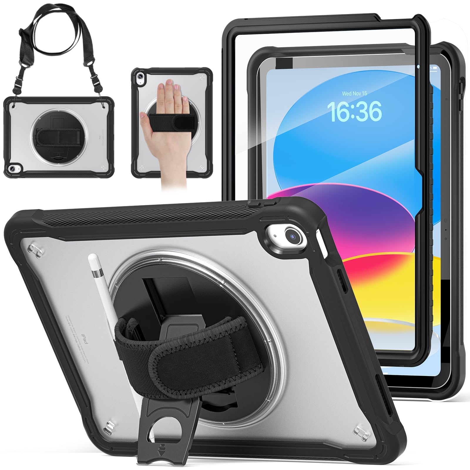 Photo 1 of BRAECNstock case for iPad (A16) 11th Generation 11 inch 2025 &10th Generation 10.9 inch 2022,Fully Rugged Protective Cover for Kids with Screen Protector,Pencil Holder,Rotating Stand,Hand Strap