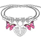 BESPMOSP 2PCs Mother Daughter Charm Bracelet Gifts for Women Mother's Day Gifts for Mom Bracelet Butterfly Charm Matching Gift for Mom Daughter Birthday Gift