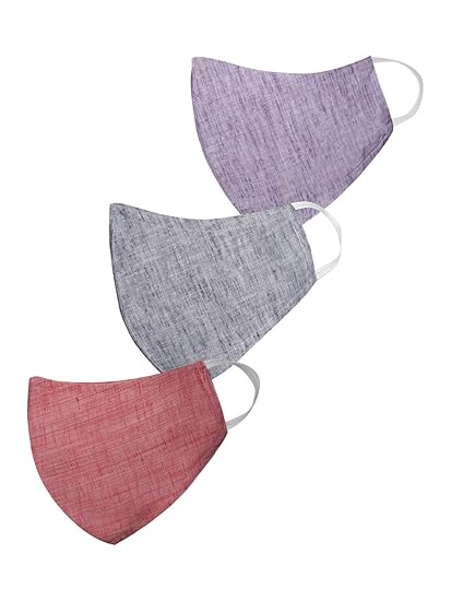 3 -Ply Reusable Anti-Pollution Comfortable Half Face, Ear Loop Cotton Masks - Pack of 3