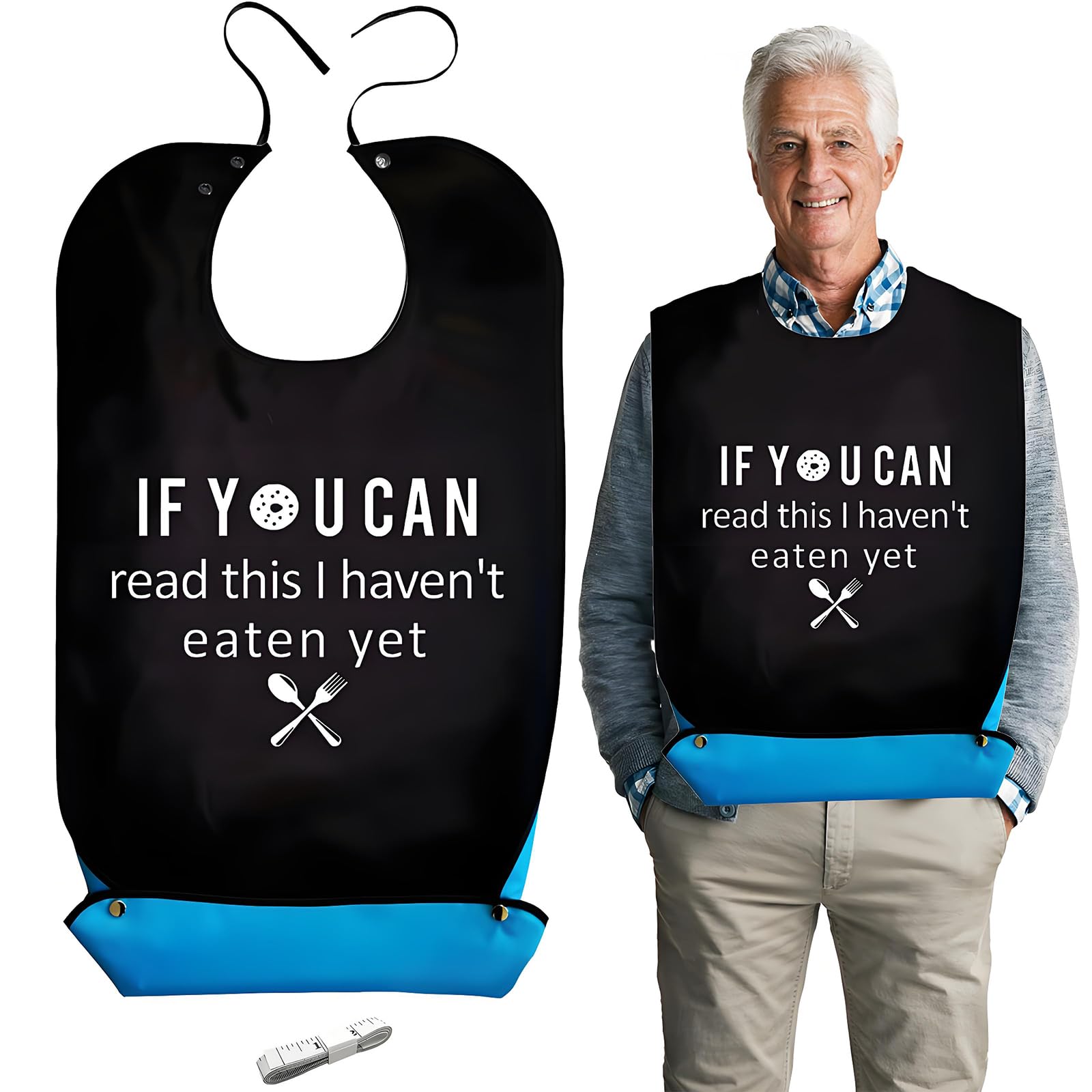 SwirlColor Funny Adult Bibs for Men Women, Waterproof And Reusable Adult Bibs for Elderly Washable Bibs for Adults with Crumb Catcher Clothing Protectors for Adults Senior, Fathers Day Gift