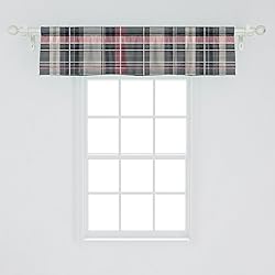 Ambesonne Buffalo Plaid Window Valance, Modern