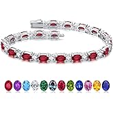 Iefil Tennis Bracelets for Women - 925 Sterling Silver Birthstone Bracelet, Anniversary Birthday Gifts for Women, Jewelry Gifts for Woman Her, 6.5"-7"