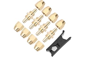 Hromee 4PCS Solid Brass Reusable Fittings For 1/4-Inch ID PU Polyurethane Hose, Air Hose Splicer End Repair Fittings