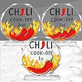 Yousoontic 3 Pcs Chili Cook Off Prizes 1st 2nd 3rd Place Medals Chili Cook Off Awards Trophies Acrylic Winner Medals Set Place Awards Contest Trophies Decorations for Women Men Family