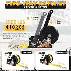 Truqual 3500LB Boat Trailer Winch, Heavy Duty Boat