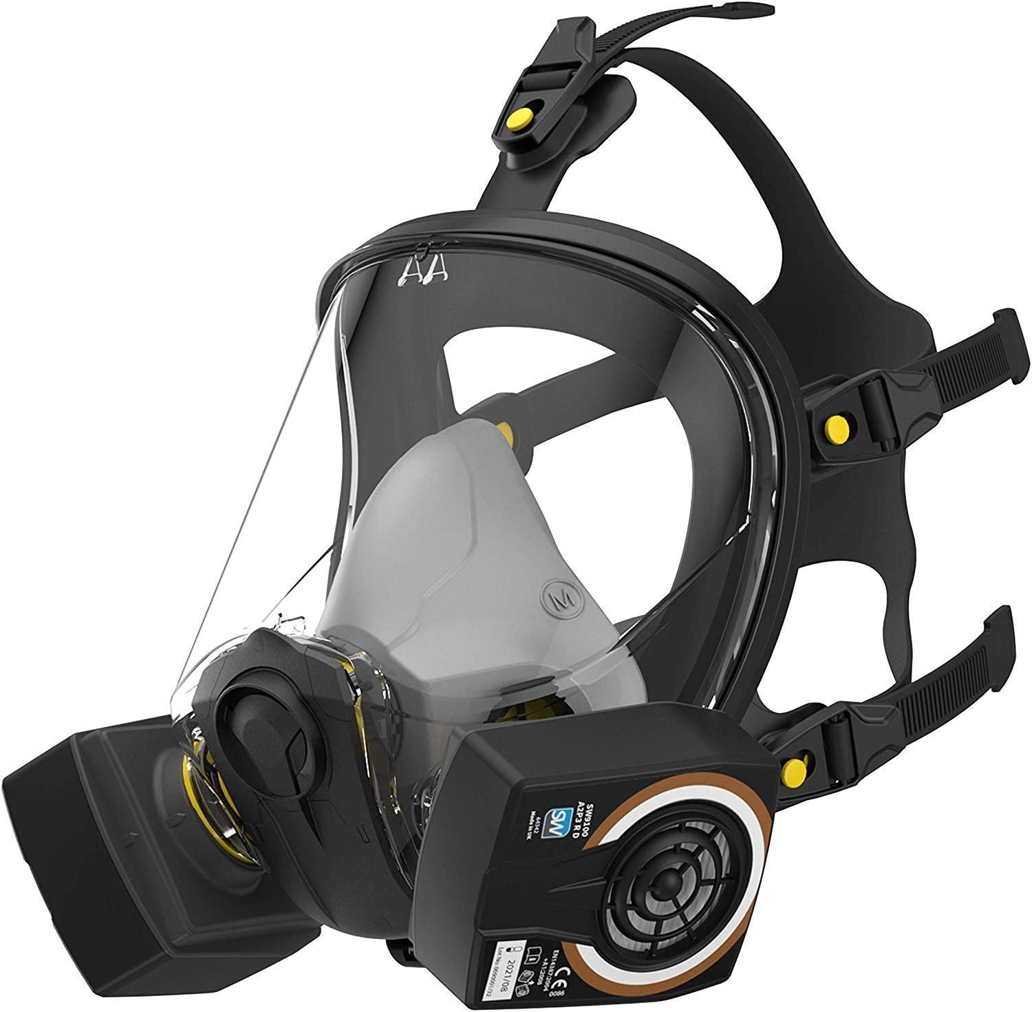 SolidWork full face mask incl. accessories for protection against all kinds of substances (medium + P3 filter - virus protection) breathing mask with lowest breathing resistance