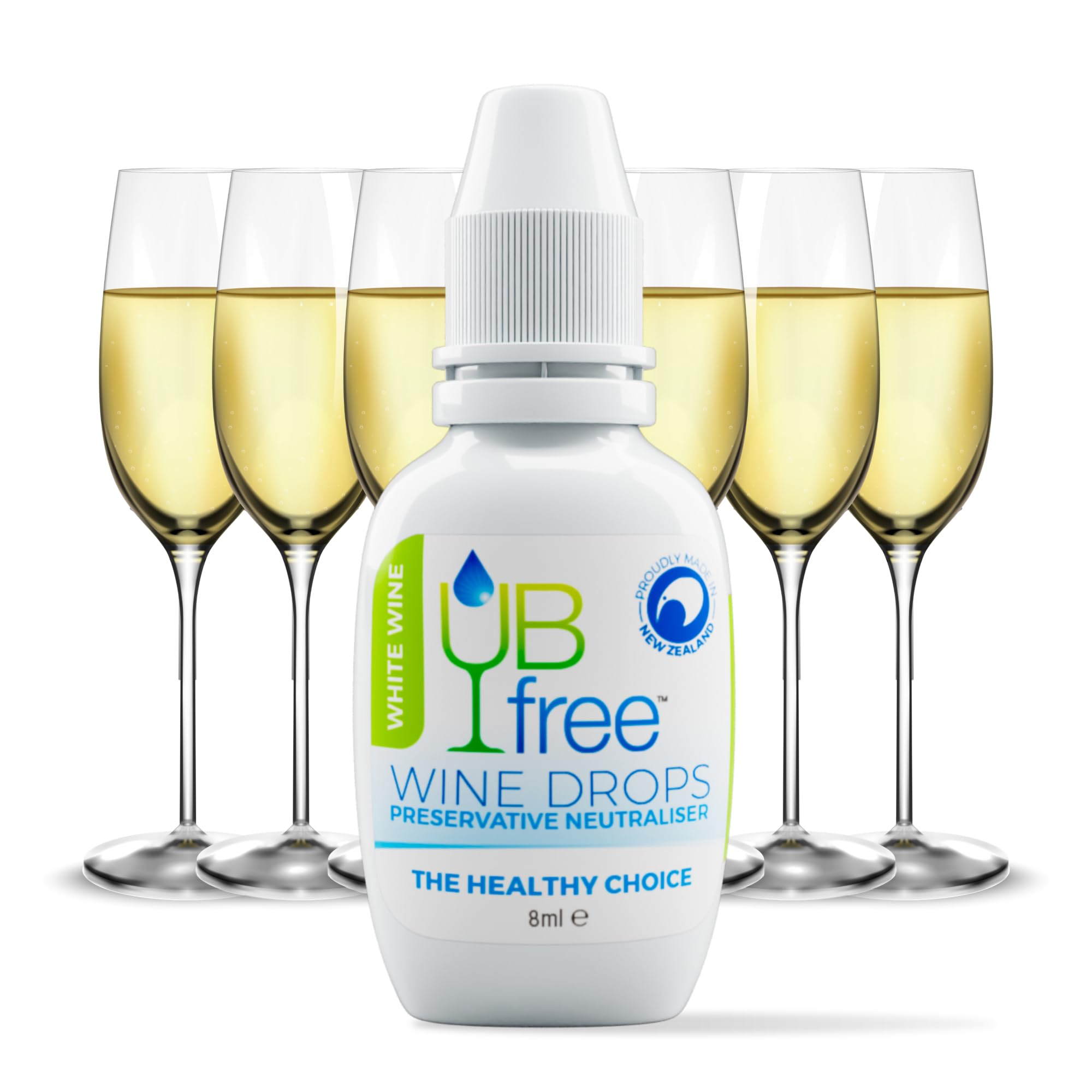 UBfree Wine Drops - 1 Pack White - Sulfite and Histamine Remover for White Wine - Natural, Odorless, Tasteless, Reduces Headaches and Allergies - Portable