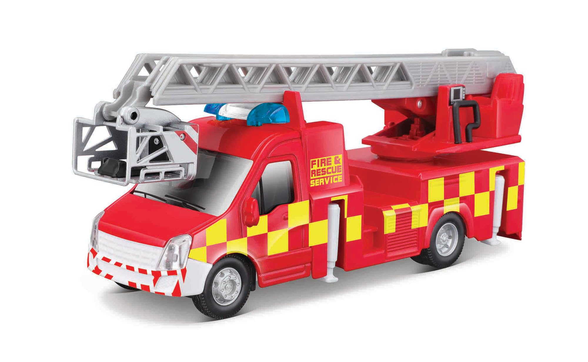 Bburago Die-Cast MUNICIPLE FIRE TRUCK with Working TURNTABLE LADDER Collectible Model Toy - 1:50 Scale