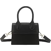 nodeber Mini Crossbody Bag for Women Girls Synthetic Leather Flap Purse Styling Top-Handle Clutch Handbag