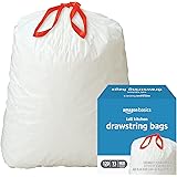 Amazon Basics Tall Kitchen Drawstring Trash Bags, 13 Gallon, 120 Count (Previously Solimo)