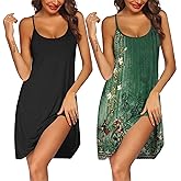 Ekouaer 2 Pack Nightgown for Womens Nightshirt Sleepwear Sleep Tank Chemise Racerback Sleeveless Dress