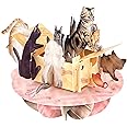 SANTORO Pirouette, 3D Pop Up Greeting Card - Purrrfect Parcel - For Her, For Mum, Mothers Day | Cute Birthday Gifts For Cat Lovers