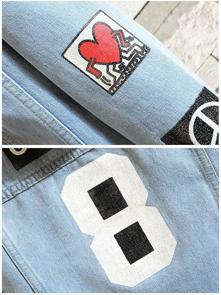 Lavnis Men's Denim Distressed Jacket Casual Button Down Trucker Jacket Jean Coat at  Men’s Clothing store