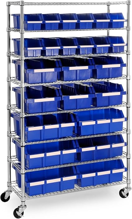 Amazon Com Storage Rack By Member S Mark Features 24 Durable Bins 3 Inch Wheels And Zinc Plated Steel Construction Perfect For Efficient Organization Toys Games