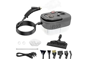 UANKOY Handheld Steam Cleaner, 2500W High Pressure Steamer for Cleaning with 11 Attachments, Portable Steam Cleaner For Car Detailing, Home, Upholstery, Kitchen, Bathroom, Furniture, Tile Grout（Grey）