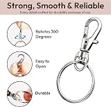 Juliyeh 100Pcs Swivel Lobster Clasps Key Ring Hoops Kit Silver view 4