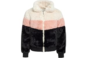 URBAN REPUBLIC Girls' Winter Coat - Full Zip Up Warm Plush Faux Fur Teddy Winter Bomber Jacket for Girls (Sizes: 4-16)