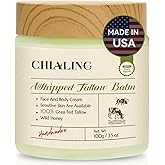 Handmade Beef Tallow For Skin, Tallow Face Moisturizer, 100% Grass Fed Beef Tallow And Honey Balm - Made in USA - Whipped Beef Tallow Body Lotion Skin Care for Eczema, Dry, Itchy, Sensitive Skin - 3.5 Oz